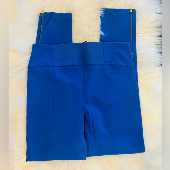 Royal Blue Active Slim Fit Leggings Ankle Length Stretch Pants Zippers NWT M Med - Picture 7 of 14